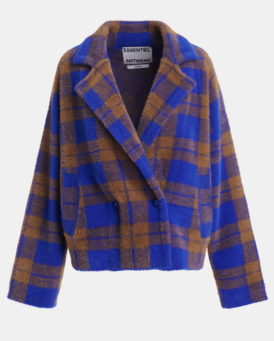 Karreau Check Cardigan - indigo Ink