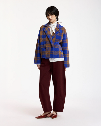 Karreau Check Cardigan - indigo Ink