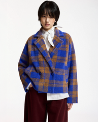 Karreau Check Cardigan - indigo Ink