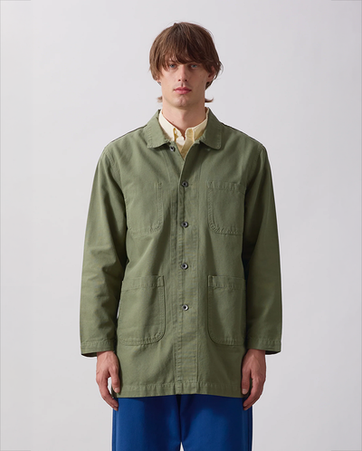 Canvas Long Shop Coat - Olive
