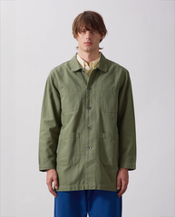 Canvas Long Shop Coat - Olive