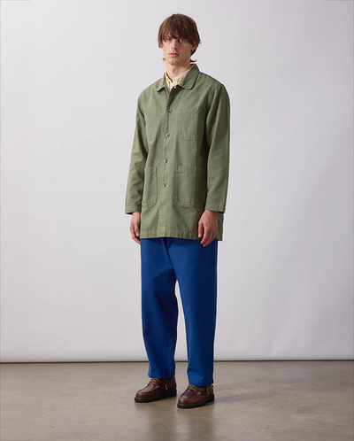 Canvas Long Shop Coat - Olive
