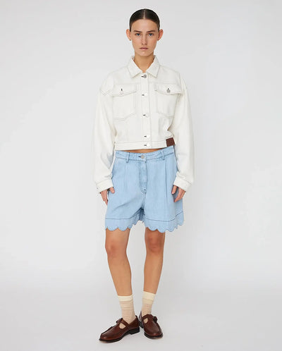 Soft Denim Shorts - Light Blue