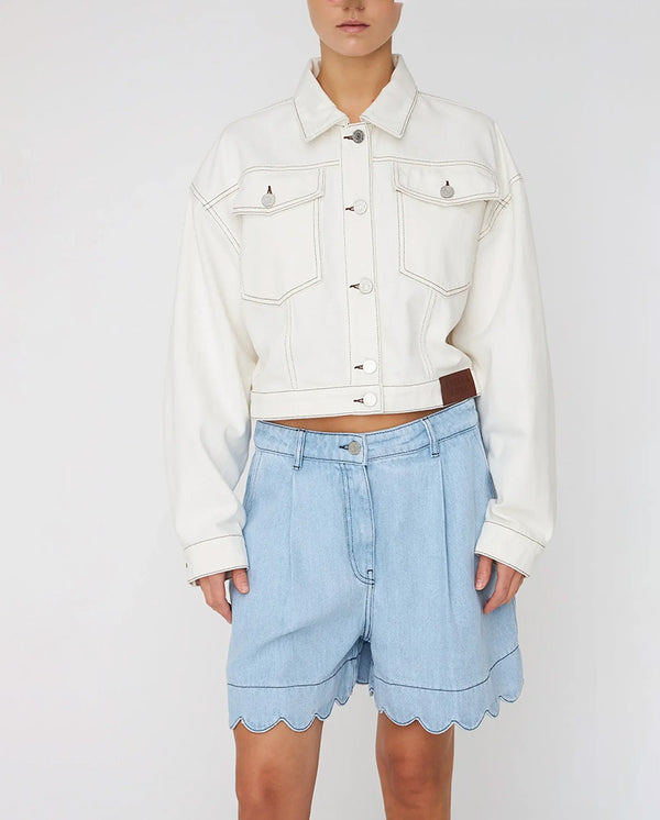 Soft Denim Shorts - Light Blue