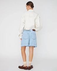Soft Denim Shorts - Light Blue