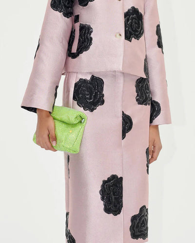 Paris Embellished Clutch Acid Lime