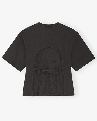 Tie back waist T.Shirt BLACK