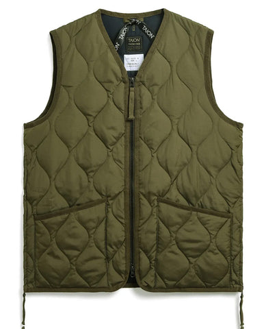 Crew Neck Down Vest - Beige