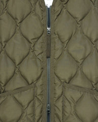 Military V Neck Down Vest - Dark Olive