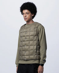 Men's Crew Neck Button Down Vest - Khaki