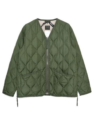 MILITARY W-ZIP V NECK DOWN JKT - OLIVE