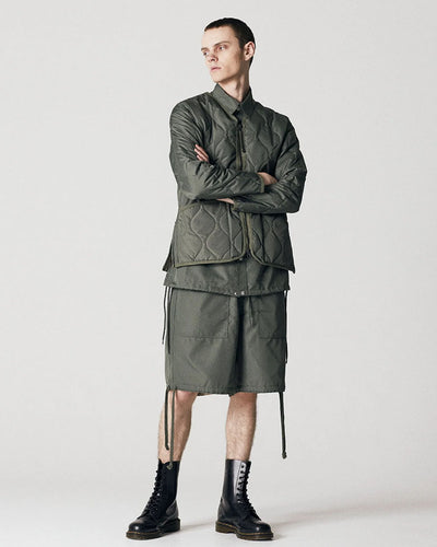 MILITARY W-ZIP V NECK DOWN JKT - OLIVE