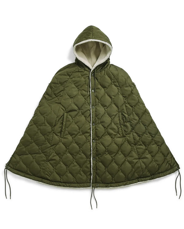 Military Down Cape - D.Olive / Cream