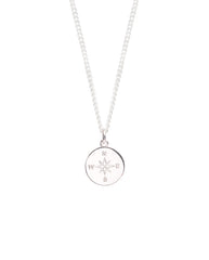 Large Silver Compass Necklace