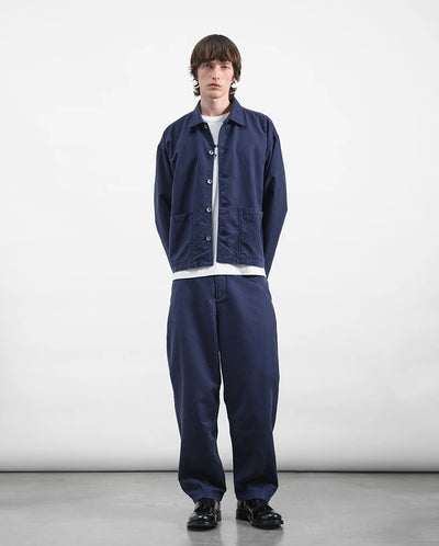 Twisted Seam Jacquard Trouser - Navy