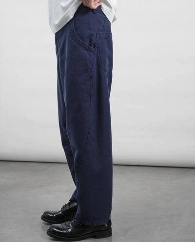 Twisted Seam Jacquard Trouser - Navy