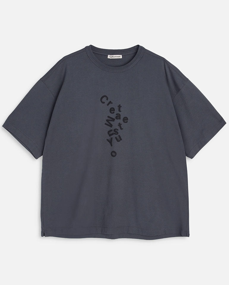 SCRAMBLED PRINT T SHIRT - GREY
