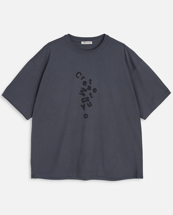 SCRAMBLED PRINT T SHIRT - GREY