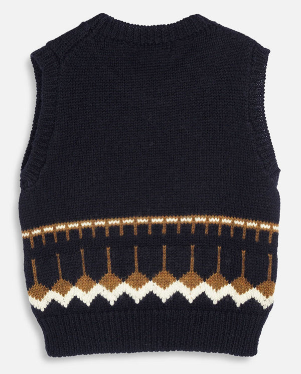 Coda Knit Vest - Navy Multi