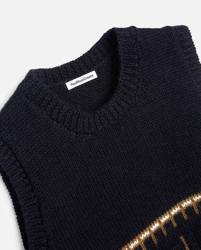 Coda Knit Vest - Navy Multi