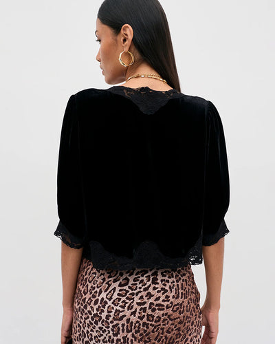 Ursula Velvet Top - Black