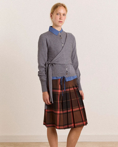 Venna Wrap Merino Wool Cardigan - Grey