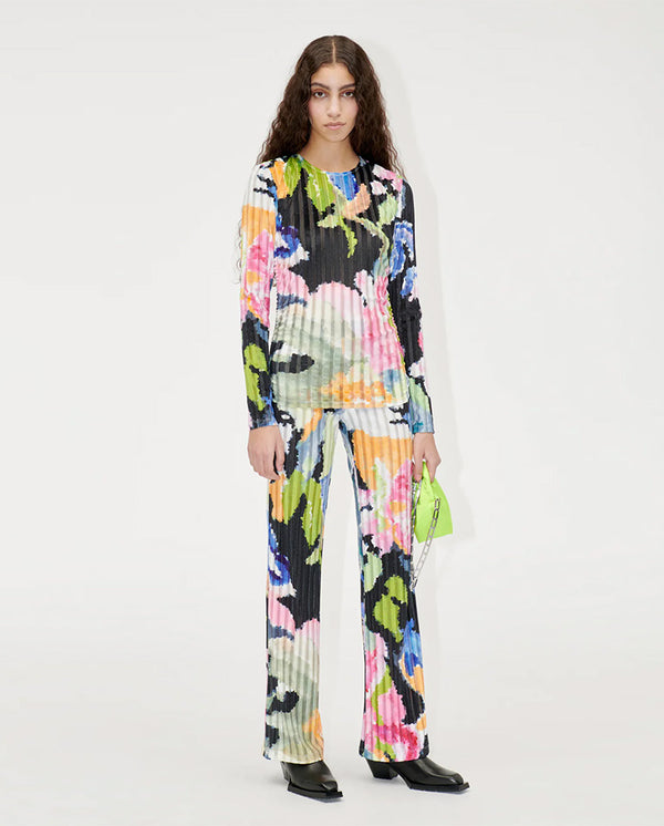 Andy Velvet Devore Pants Artistic Floral