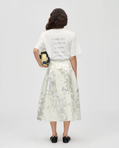 Metallic Jacquard Skirt - Off white