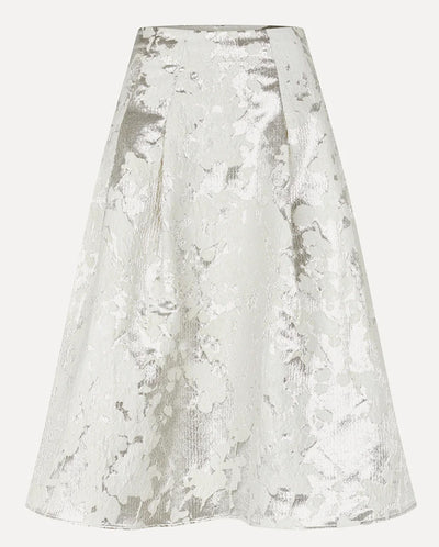 Metallic Jacquard Skirt - Off white
