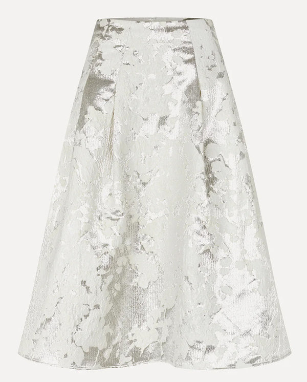 Metallic Jacquard Skirt - Off white