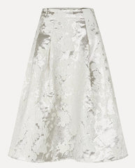 Metallic Jacquard Skirt - Off white