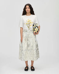Metallic Jacquard Skirt - Off white