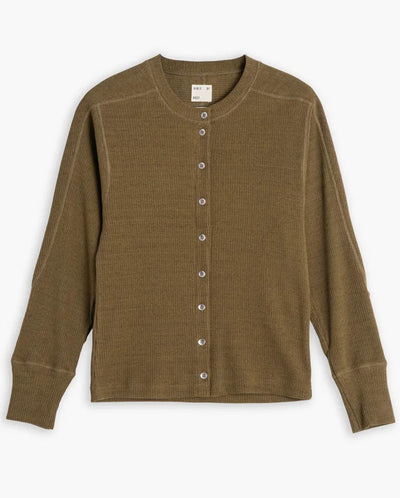 Button Down Rib Top - Olive