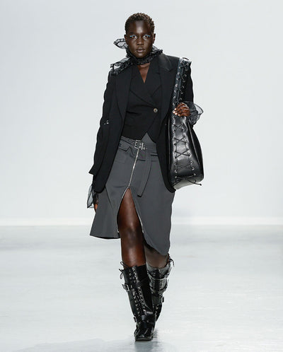 Bonded Crepe Vest BLACK