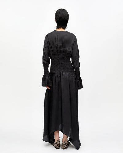 Habotai Smock midi Dress Phantom