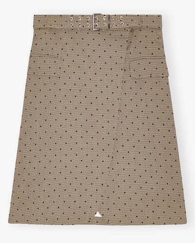 Flock Check suiting Skirt Tigers Eye