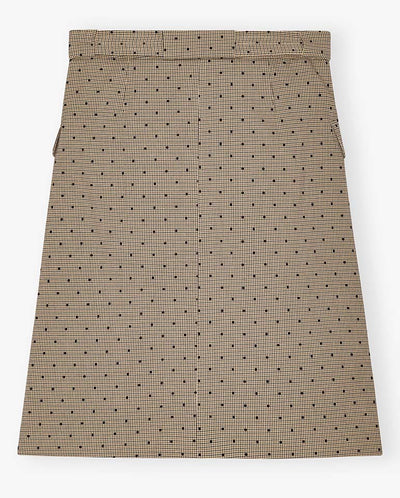Flock Check suiting Skirt Tigers Eye