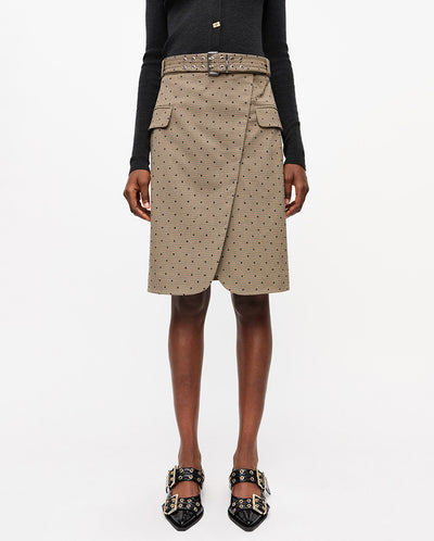Flock Check suiting Skirt Tigers Eye