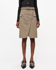 Flock Check suiting Skirt Tigers Eye