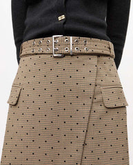 Flock Check suiting Skirt Tigers Eye