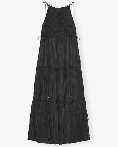 Viscose Habotai Maxi Smock Dress Phantom