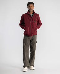 Wool Fleece Jacket - Dark Red