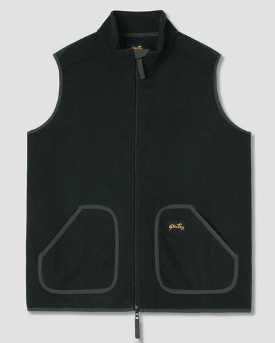 Wool Fleece Vest - Very Dark Green