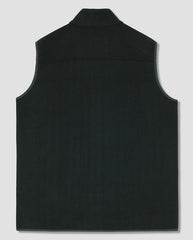 Wool Fleece Vest - Very Dark Green