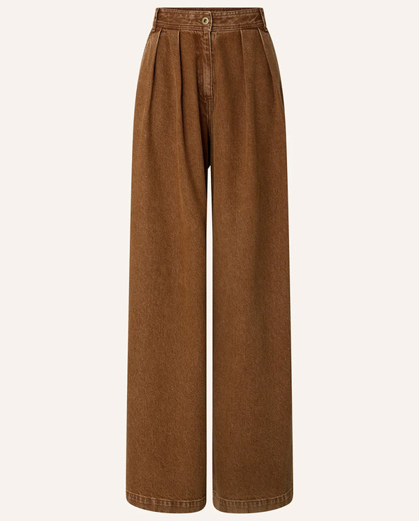 Diegui Wide Pleat Trouser - Toffee