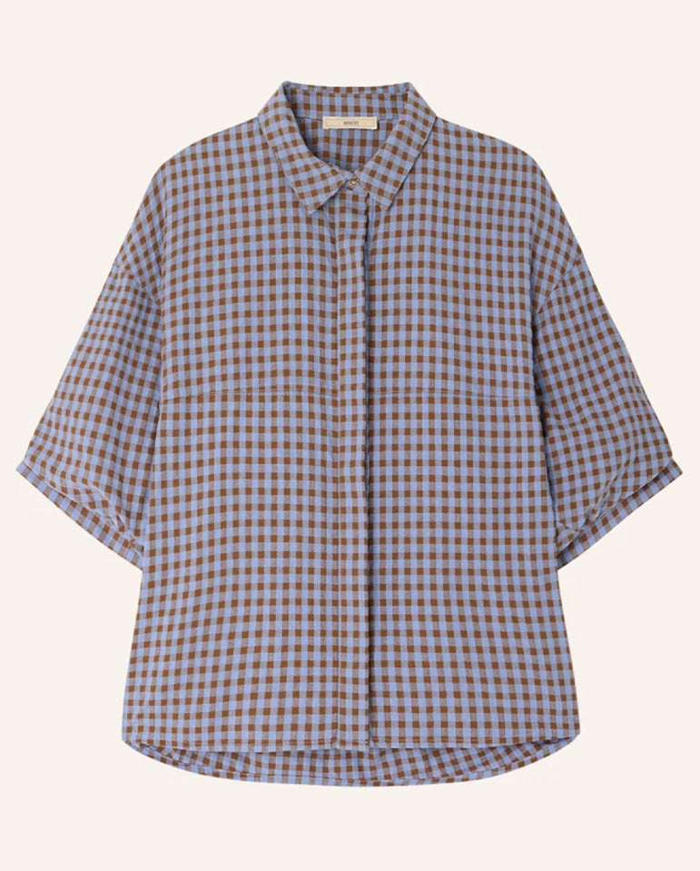 Florentina Blouse - Amber Blue Gingham