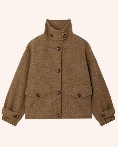 Kagu Patchwork Trench Coat - Brown/Grey