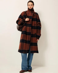 Bleechecks Coat - Navy/Rust