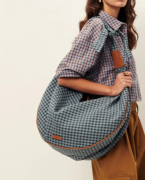 Minilango Gingham Bag - Amber/Blue Gingham