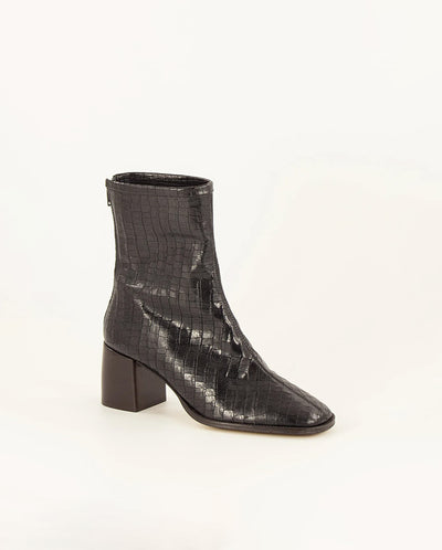 Gypqueen Square toe boot - Black Croc